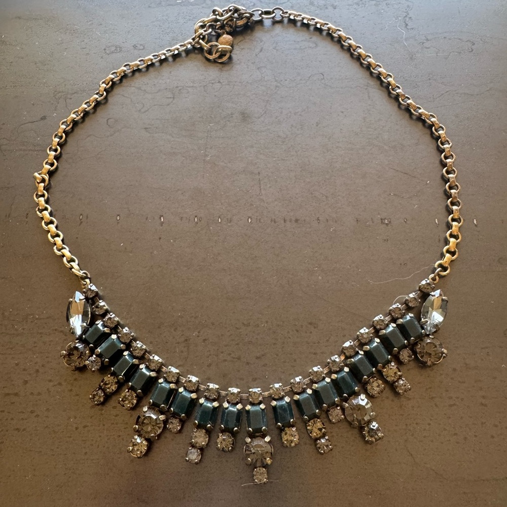 J. Crew Gold Teal and Grey Necklace